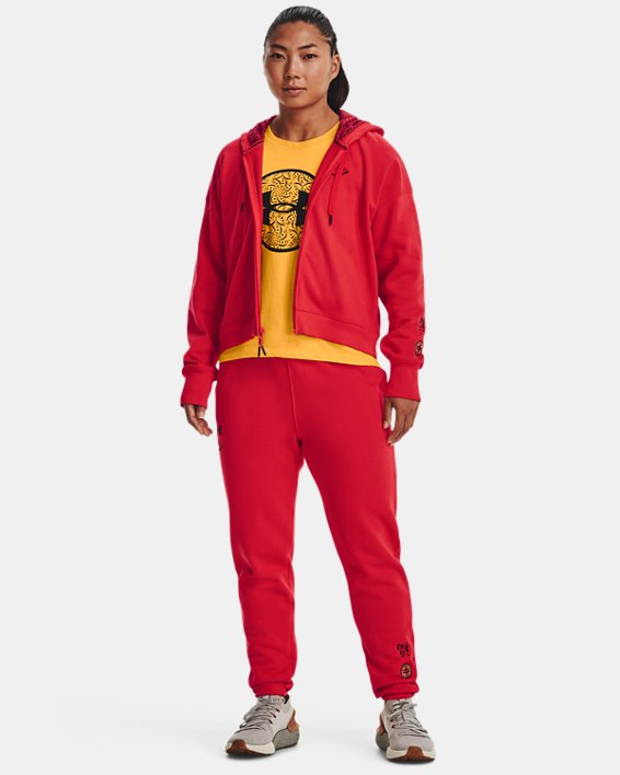 Women's UA Terry Lunar New Year Joggers, Red, pdpMainDesktop image number 2